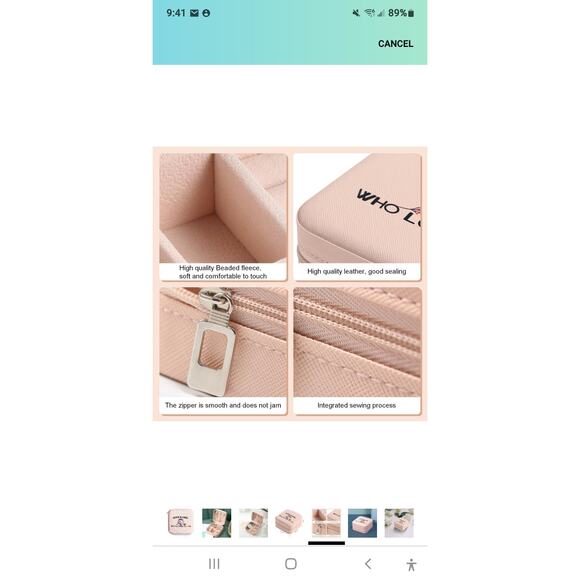 Book Lovers "Just One More Chapter" Book & Flowers Zip Close Travel Jewelry Box - Picture 3 of 6